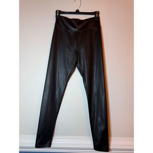 Wild Fable Womens Faux Leather Leggings Black High Rise Stretch Size S retro